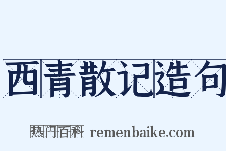 西青散记造句是什么意思的图片